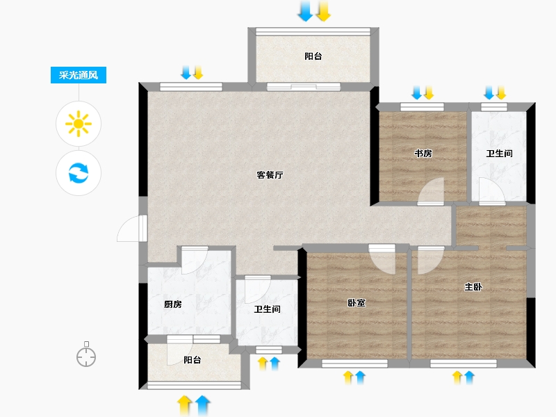 四川省-成都市-融创翰林学府-88.00-户型库-采光通风