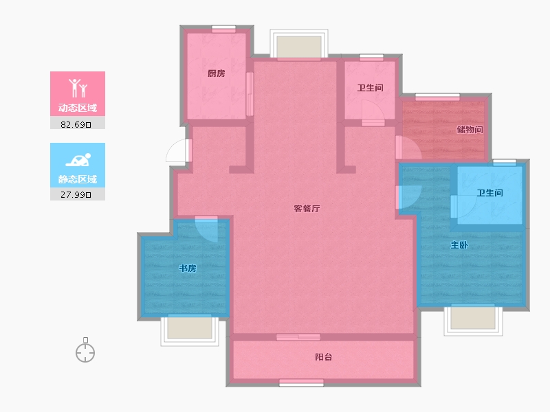 浙江省-绍兴市-公元2020-97.61-户型库-动静分区