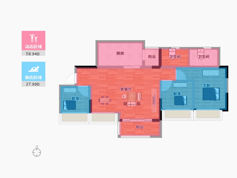 四川省-成都市-铂悦世家-76.78-户型库-动静分区