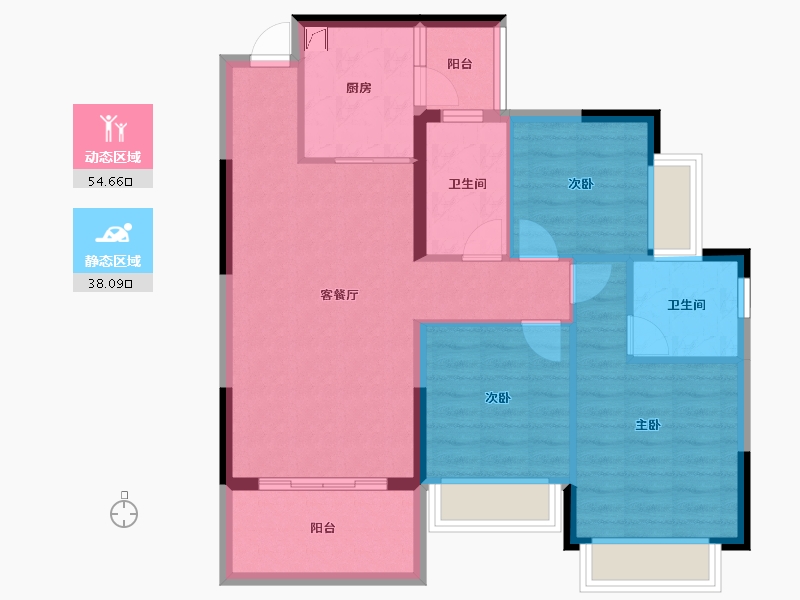 四川省-成都市-恒大林溪郡-83.02-户型库-动静分区