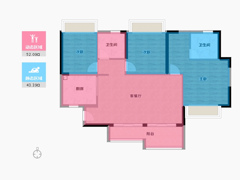 四川省-成都市-恒大林溪郡-86.06-户型库-动静分区