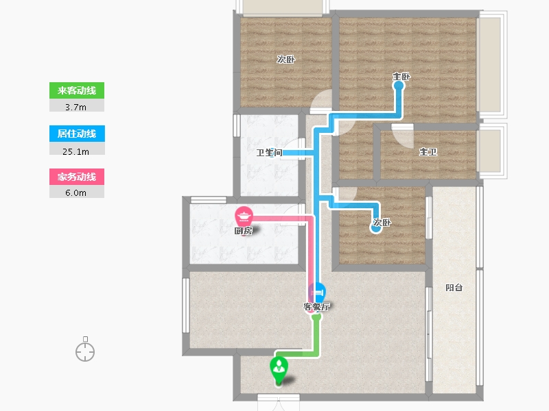 四川省-成都市-当代璞誉-112.47-户型库-动静线