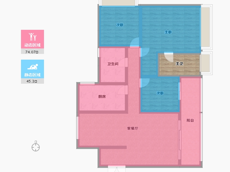 四川省-成都市-当代璞誉-112.47-户型库-动静分区