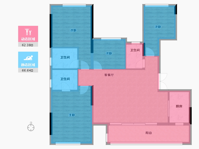 重庆-重庆市-城海滨江春城-116.91-户型库-动静分区