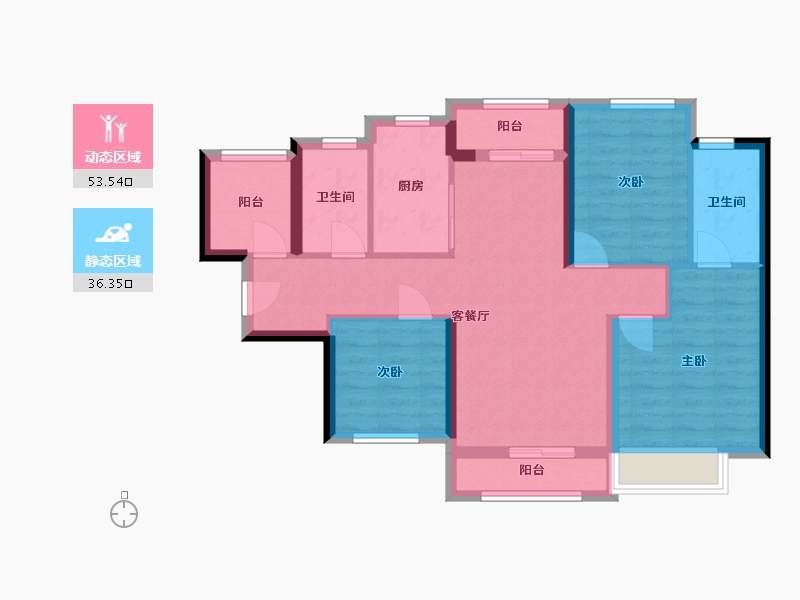 广东省-广州市-龙湖金地天峯-81.18-户型库-动静分区