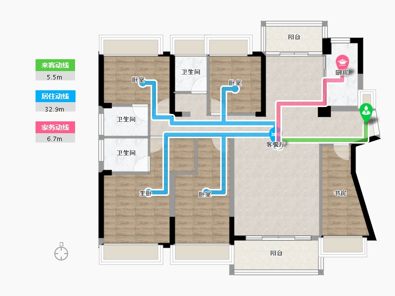 广东省-惠州市-荣佳国韵-124.98-户型库-动静线