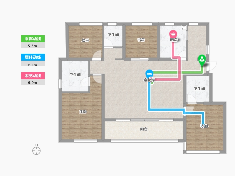 浙江省-金华市-​时代望湖悦-112.00-户型库-动静线