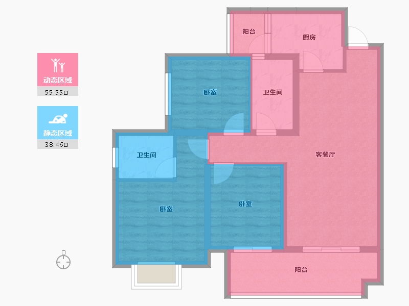 四川省-成都市-欧郡源里小区-83.40-户型库-动静分区