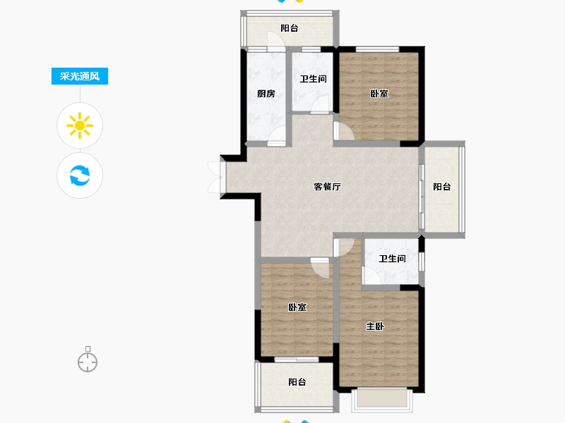 河南省-洛阳市-君河湾-105.66-户型库-采光通风