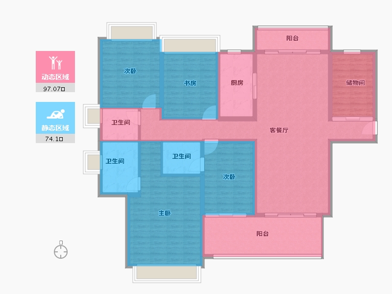 海南省-陵水黎族自治县-雅居乐清水湾-154.96-户型库-动静分区