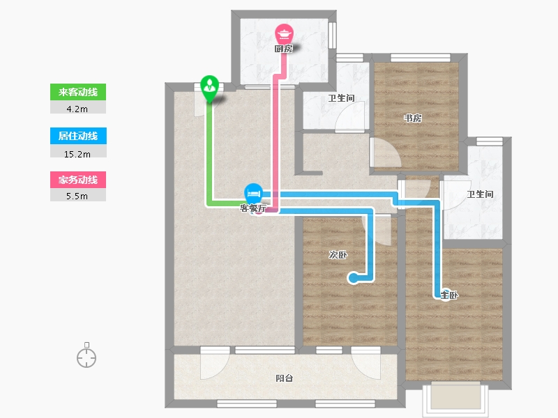 山东省-青岛市-山海大观-90.41-户型库-动静线