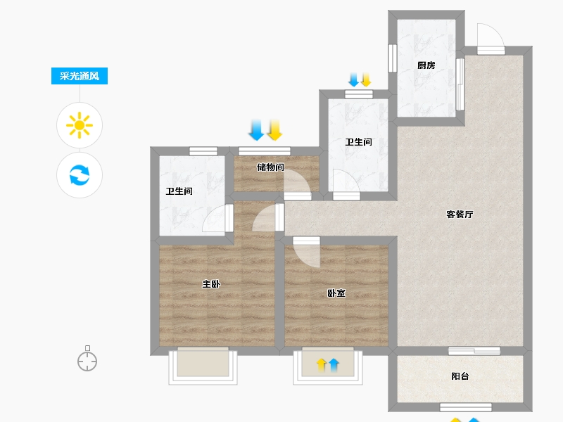 浙江省-绍兴市-公元2020-71.21-户型库-采光通风