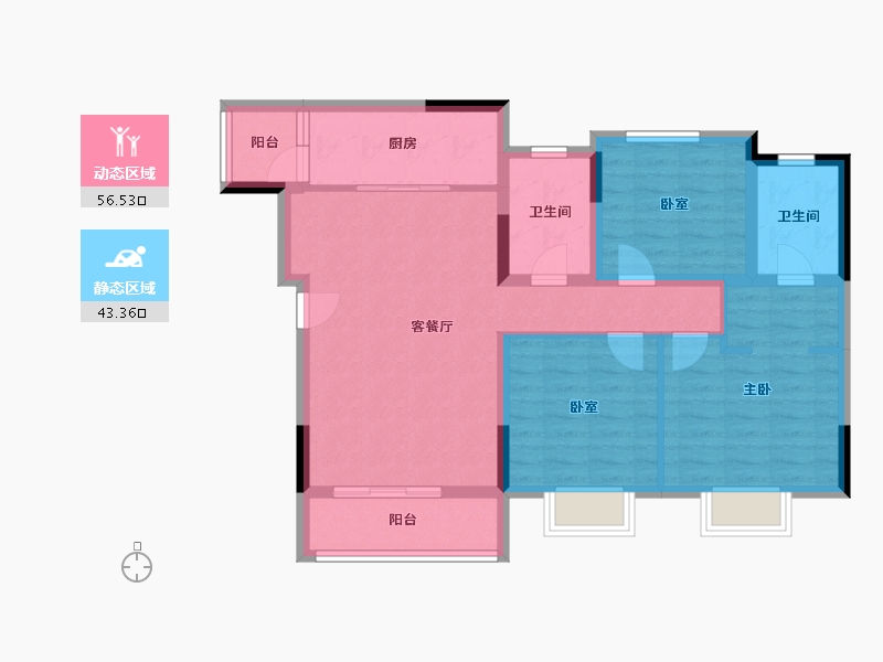 四川省-成都市-融创翰林学府-88.80-户型库-动静分区