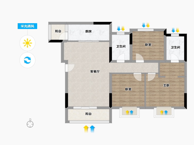 四川省-成都市-融创翰林学府-88.80-户型库-采光通风