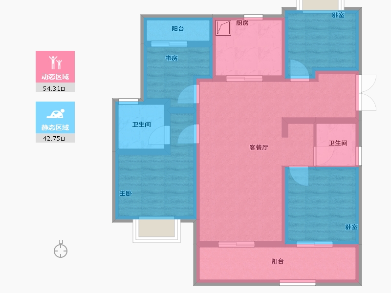 浙江省-绍兴市-公元2020-84.60-户型库-动静分区