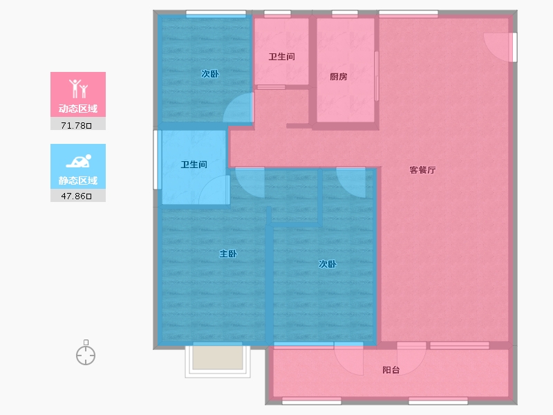 山东省-青岛市-山海大观-107.44-户型库-动静分区