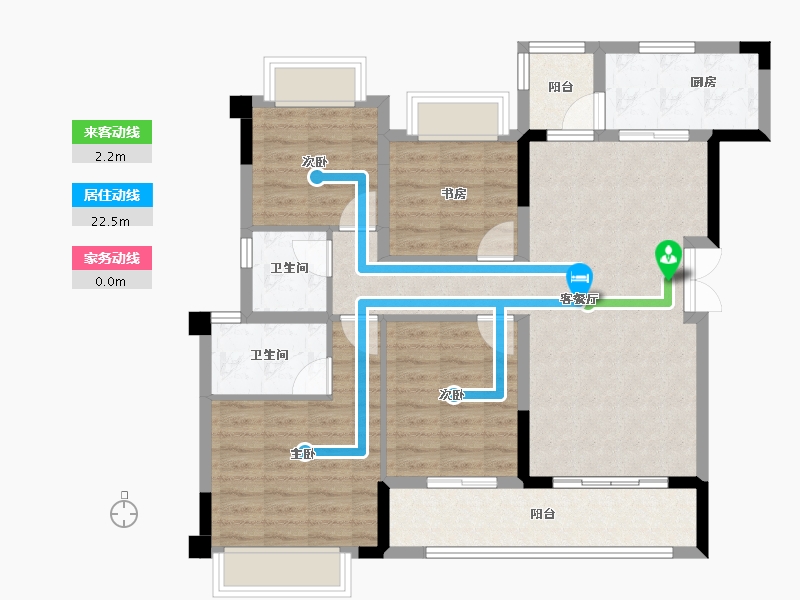 重庆-重庆市-中建御湖壹号-96.80-户型库-动静线