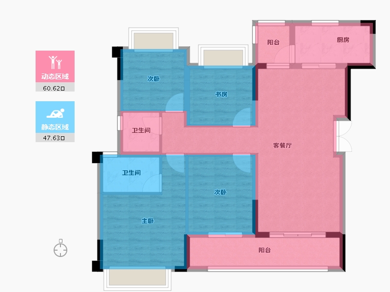 重庆-重庆市-中建御湖壹号-96.80-户型库-动静分区