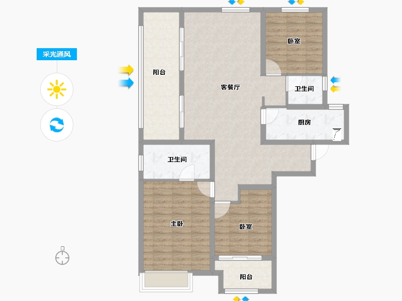 河南省-洛阳市-建业定鼎府-101.60-户型库-采光通风