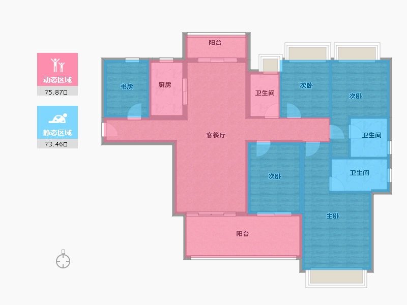 海南省-陵水黎族自治县-雅居乐清水湾-134.15-户型库-动静分区