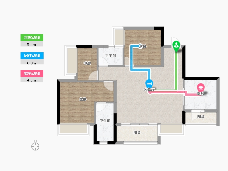 重庆-重庆市-万科森林公园-81.13-户型库-动静线