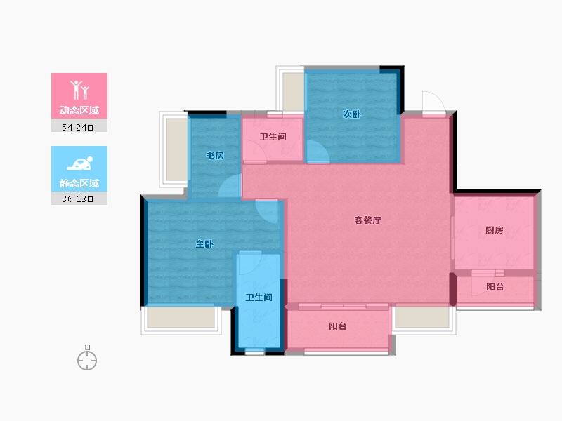 重庆-重庆市-万科森林公园-81.13-户型库-动静分区