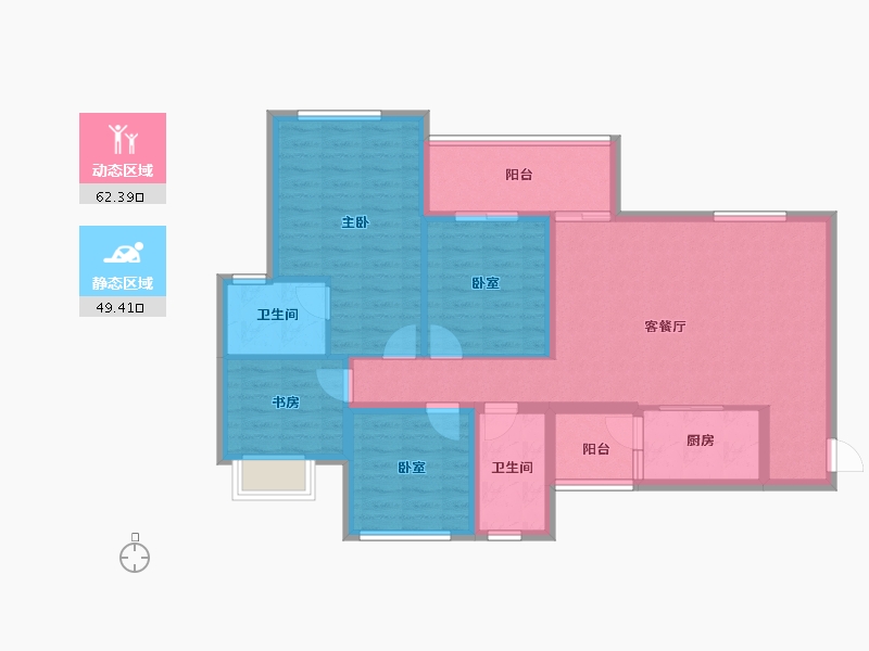 四川省-成都市-欧郡源里小区-99.82-户型库-动静分区