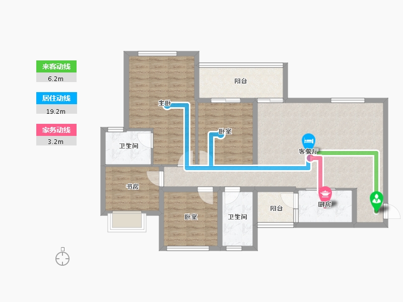 四川省-成都市-欧郡源里小区-99.82-户型库-动静线