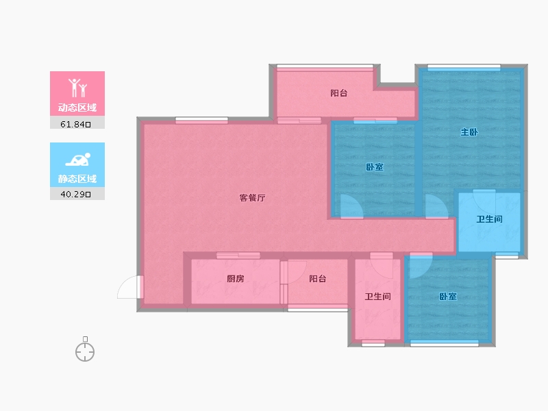 四川省-成都市-欧郡源里小区-90.55-户型库-动静分区