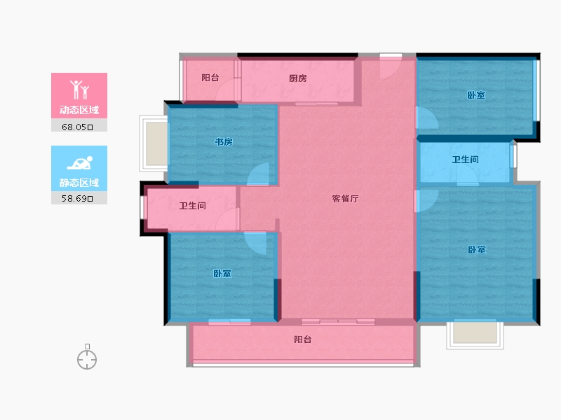 四川省-成都市-花屿岛-114.40-户型库-动静分区