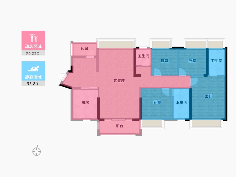 广东省-惠州市-佳兆业东江新城-110.95-户型库-动静分区