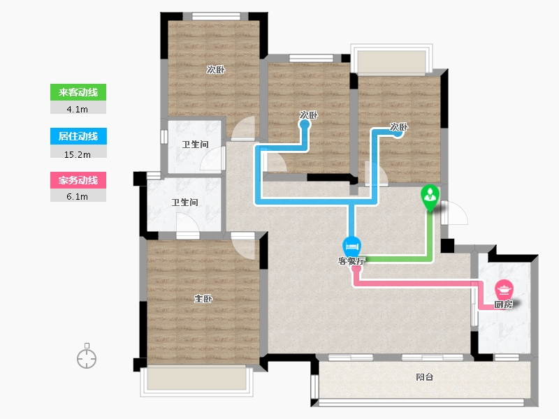 重庆-重庆市-中建御湖壹号-110.46-户型库-动静线