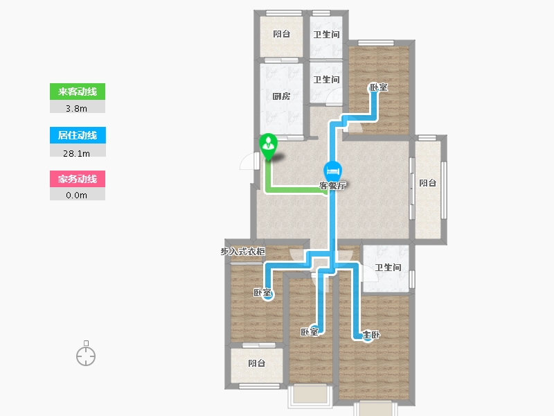 山东省-烟台市-桦林彩雲城-106.40-户型库-动静线