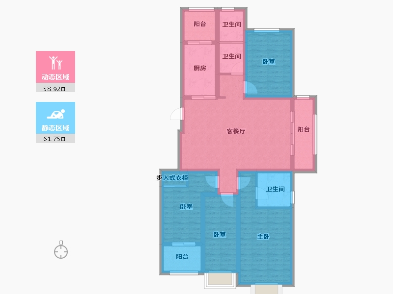 山东省-烟台市-桦林彩雲城-106.40-户型库-动静分区