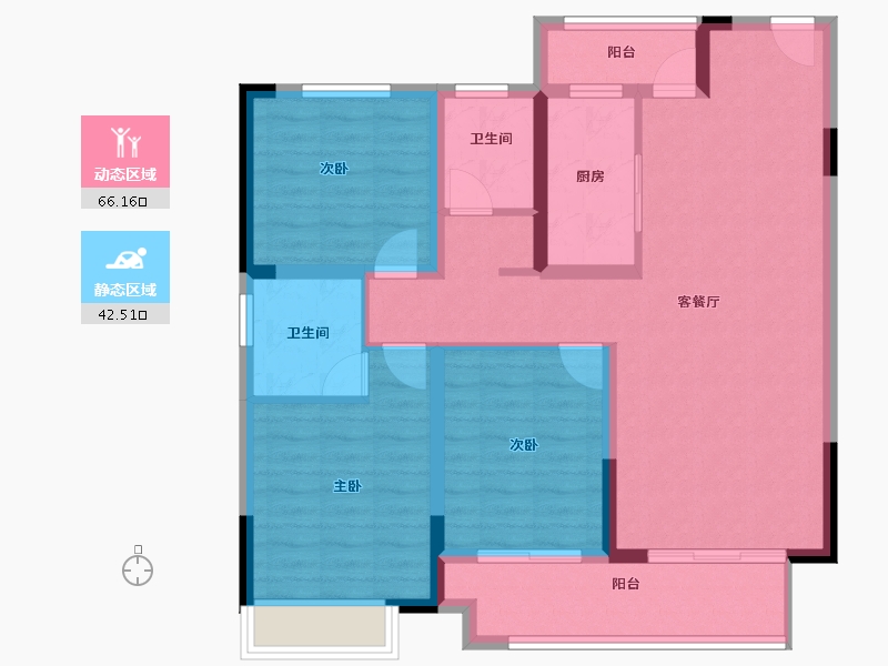 河南省-南阳市-建业大城小院-96.96-户型库-动静分区