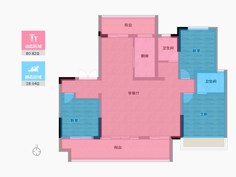 河南省-南阳市-淯龙府-106.84-户型库-动静分区