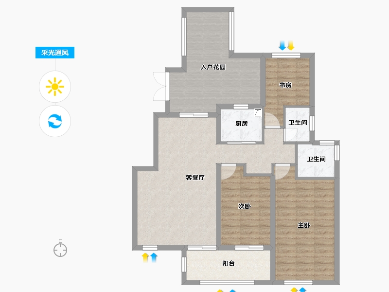 贵州省-贵阳市-宇虹万花城-101.80-户型库-采光通风