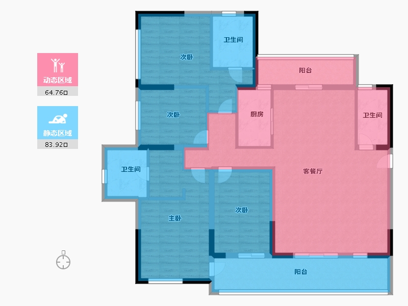 云南省-昆明市-凯旋丽景凯旋城三期-133.19-户型库-动静分区