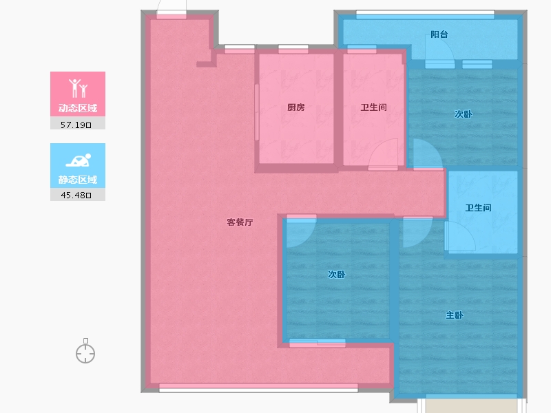 山东省-烟台市-中海长安云锦-91.20-户型库-动静分区