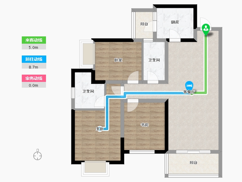 四川省-成都市-花屿岛-86.40-户型库-动静线