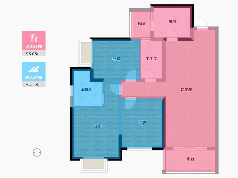 四川省-成都市-花屿岛-86.40-户型库-动静分区