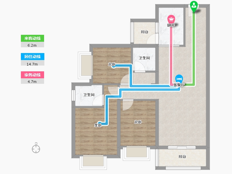 云南省-昆明市-佳兆业城市广场-80.69-户型库-动静线