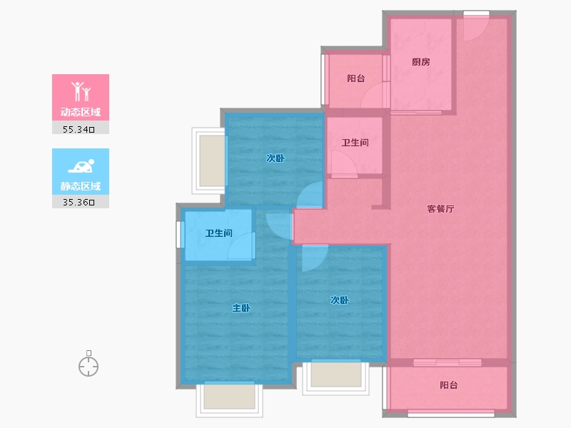 云南省-昆明市-佳兆业城市广场-80.69-户型库-动静分区