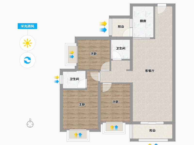 云南省-昆明市-佳兆业城市广场-80.69-户型库-采光通风