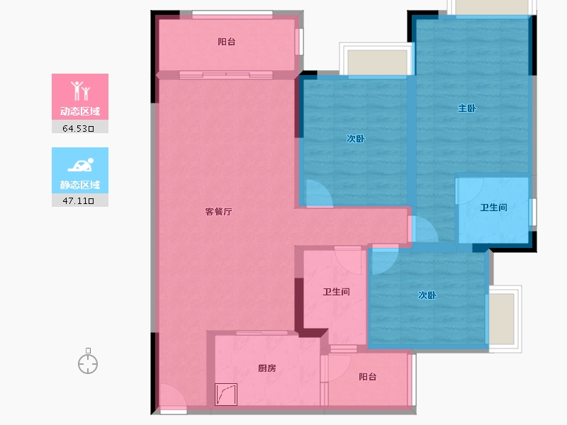 四川省-泸州市-久力 丹城领袖-101.00-户型库-动静分区