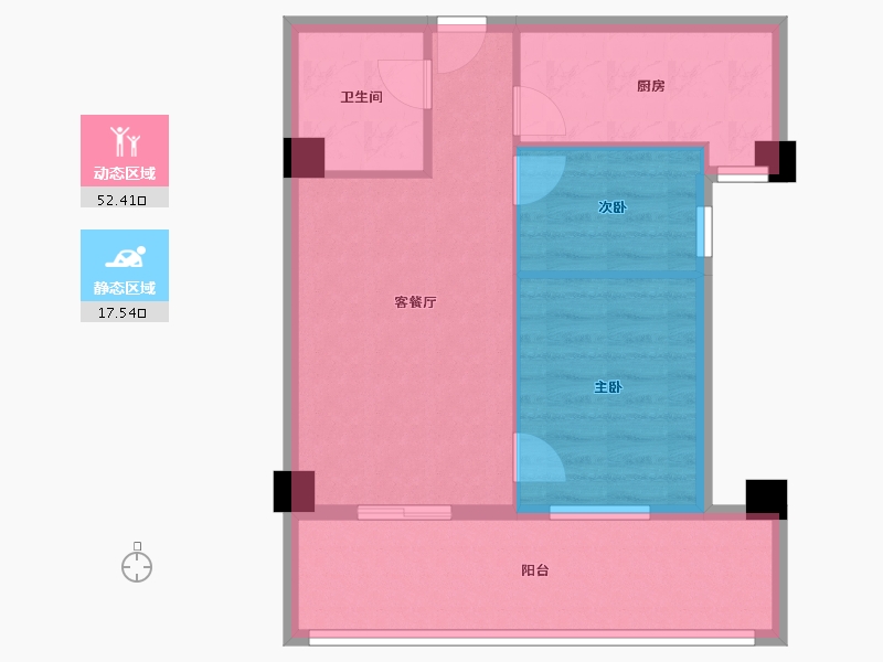 云南省-昆明市-城市林语-62.30-户型库-动静分区