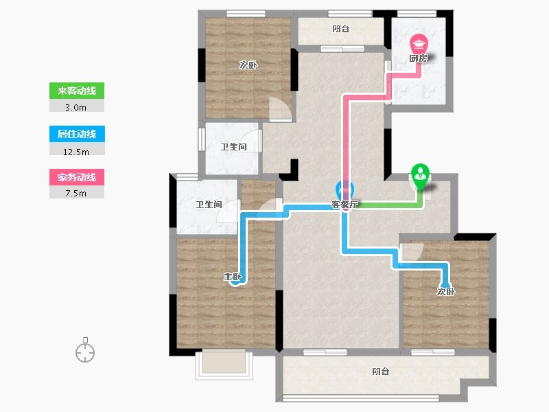 福建省-泉州市-晋东·正荣府-107.00-户型库-动静线