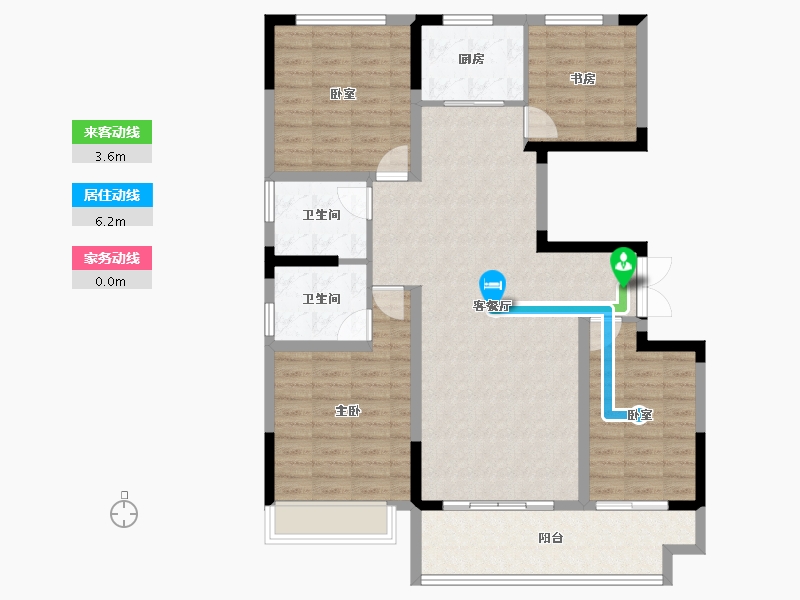 河南省-南阳市-淯龙府-111.85-户型库-动静线