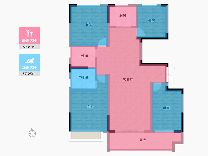 河南省-南阳市-淯龙府-111.85-户型库-动静分区