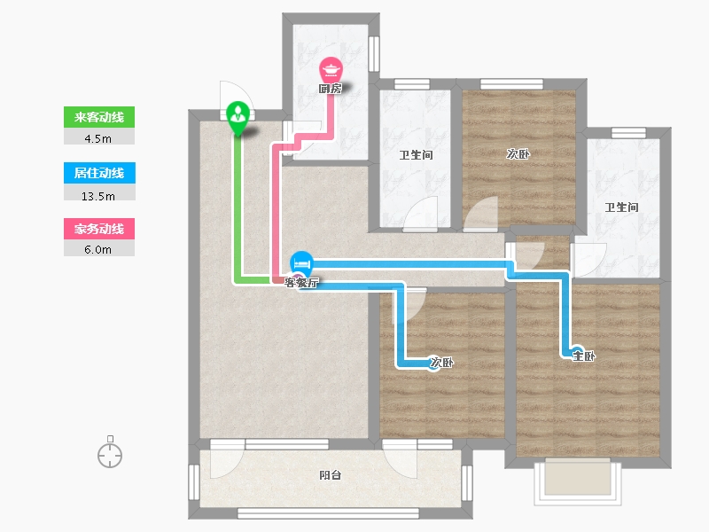 山东省-青岛市-禹洲悦府-86.34-户型库-动静线